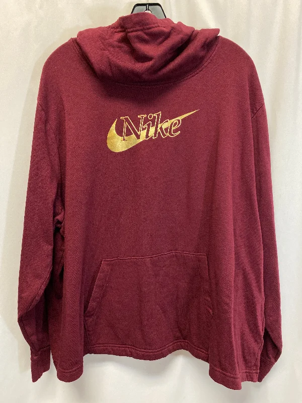 Athletic Sweatshirt Hoodie By Nike In Maroon, Size: 2x Minimalist Men's Casual 