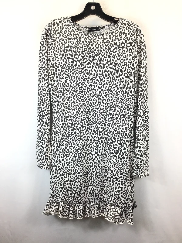 Tunic Long Sleeve By Pretty Little Thing In Animal Print, Size: 12 Trendy Men's Scandinavian