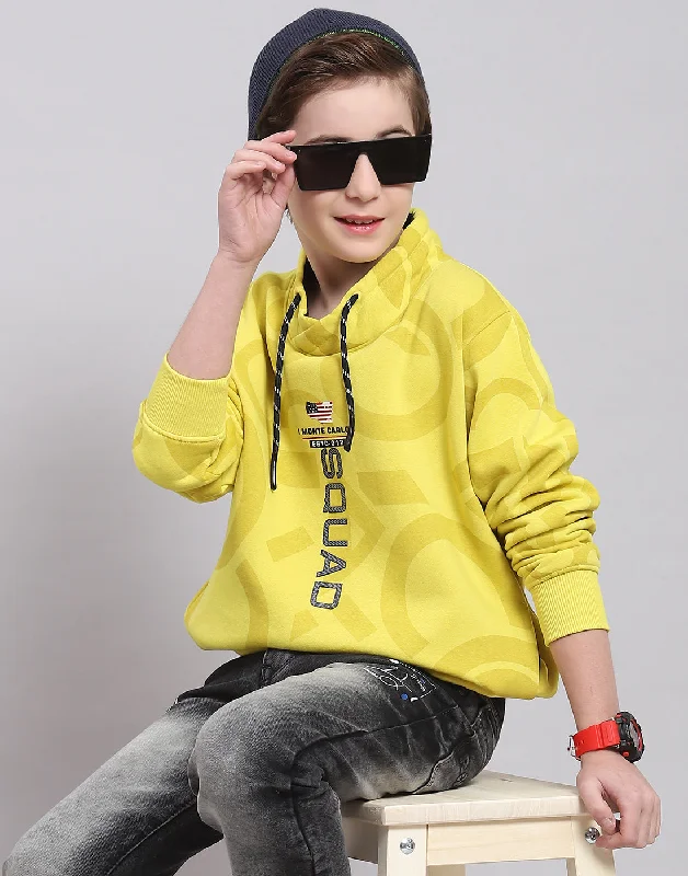 Boys Yellow Printed F Neck Full Sleeve Sweatshirt Cclassic Men's Tweed