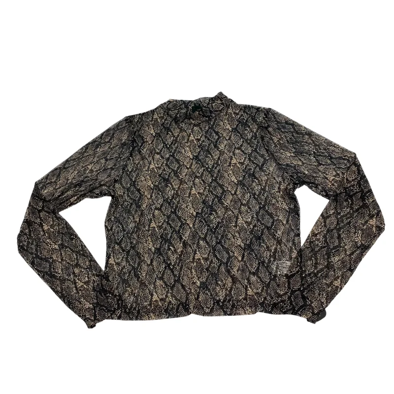 Top Long Sleeve By Wild Fable In Snakeskin Print, Size: L Sophisticated Men's French