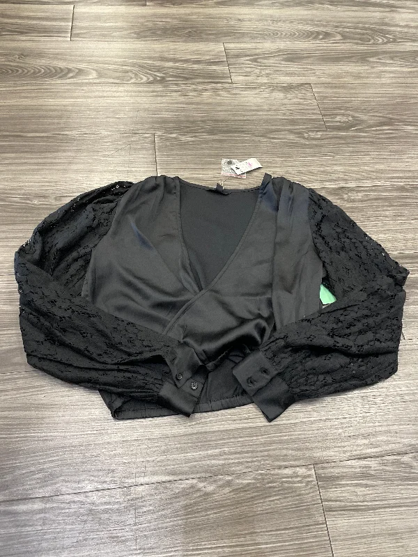 Top Long Sleeve By Express In Black, Size: S Laid