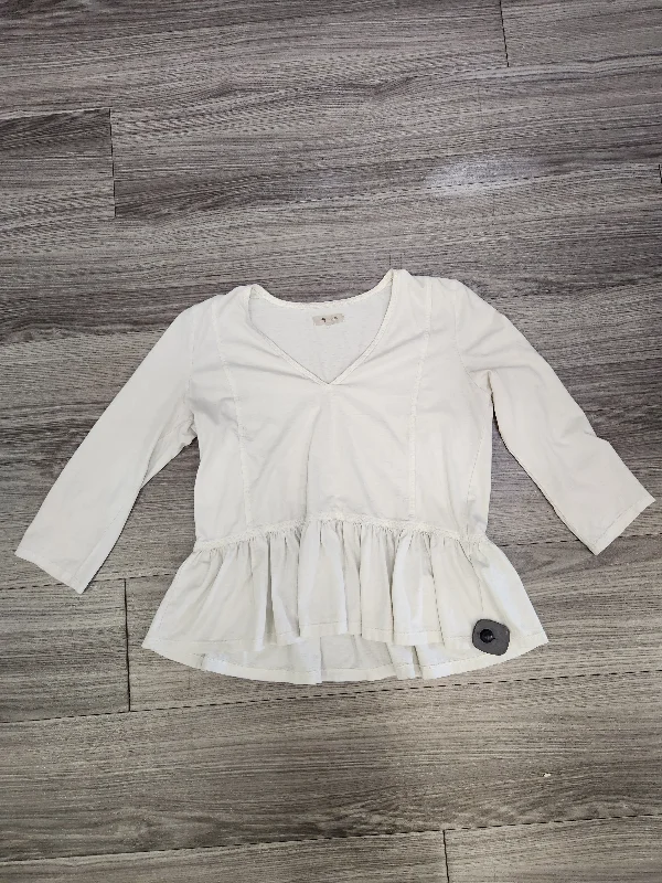 Top Long Sleeve By Madewell In White, Size: S Sharp Men's Italian