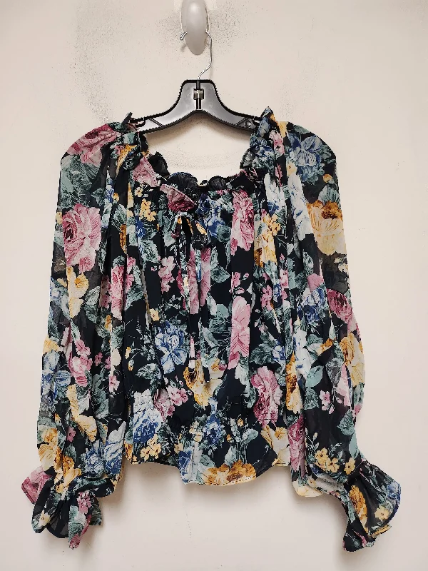 Top Long Sleeve By Vici In Floral Print, Size: M Monochromatic Office Style