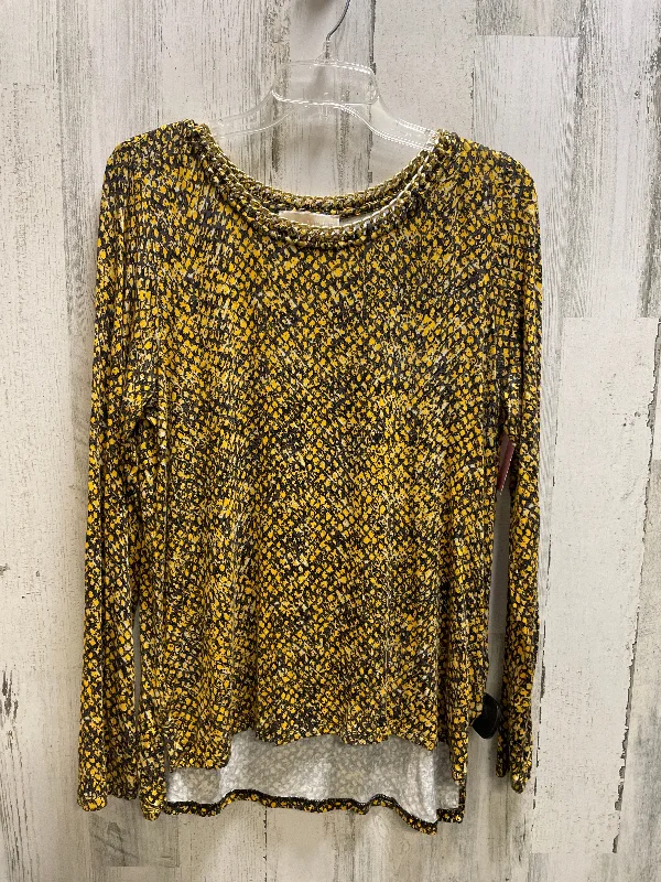 Top Long Sleeve By Michael By Michael Kors In Yellow, Size: L Dynamic Men's High