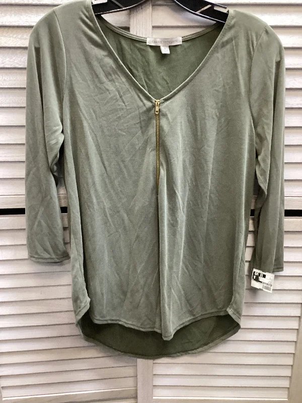Top Long Sleeve By Green Envelope In Green, Size: S Modern Men's Geometric