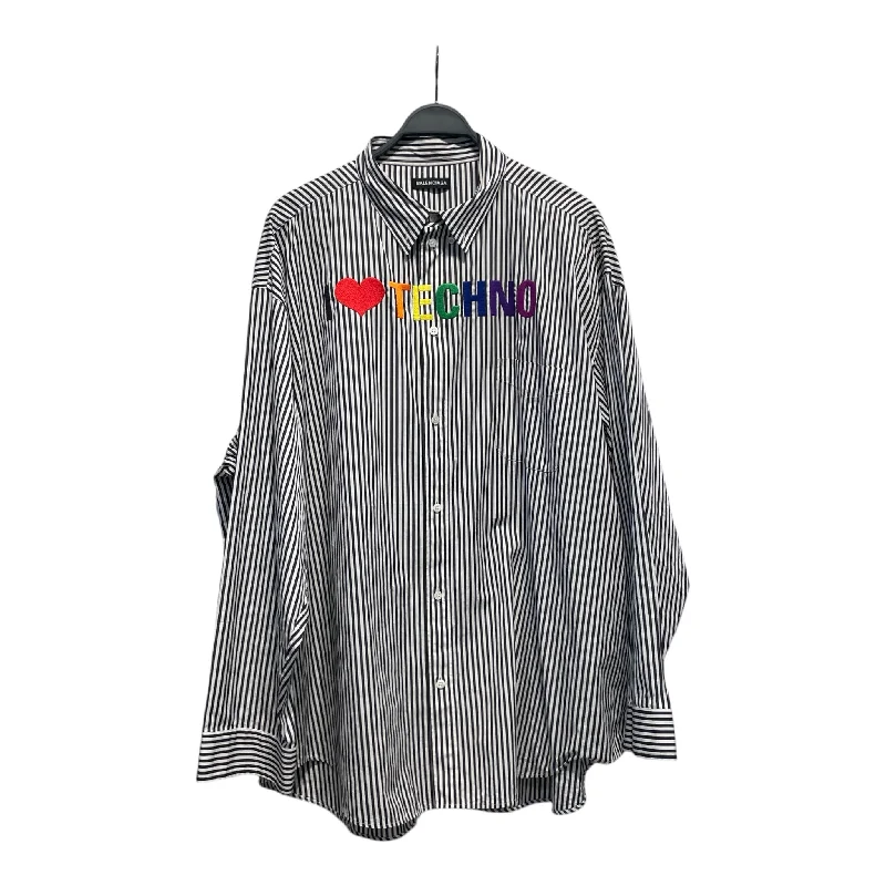 BALENCIAGA/LS Shirt/42/Cotton/MLT/Stripe/RAINBOW/ ILY TECHNO Elegant Men's Cashmere