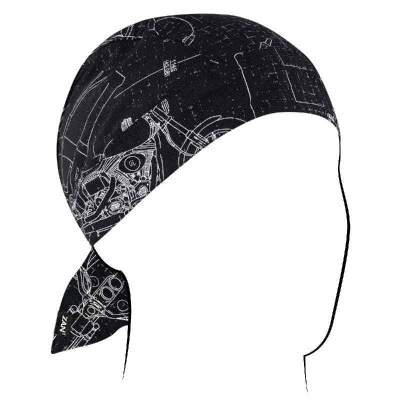 Flydanna Cotton Moto Blueprint Edgy Men's Punk