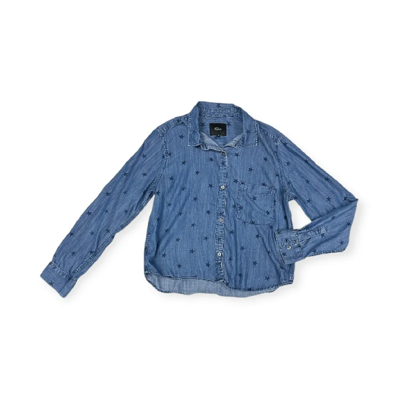 Top Long Sleeve By Rails In Blue Denim, Size: M Laid