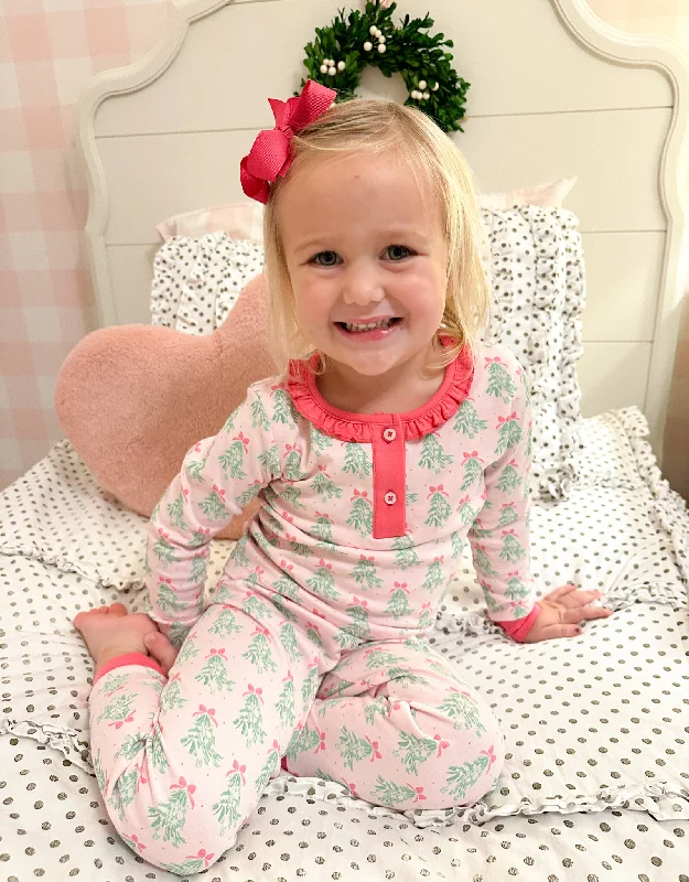 Preorder GLP1610 NO MOQ Christmas Tree bow pattern lace pink long sleeve pants pajamas set Masculine Men's Preorder GLP1610 NO MOQ Christmas Tree bow pattern lace pink long sleeve pants pajamas set Masculine Men's