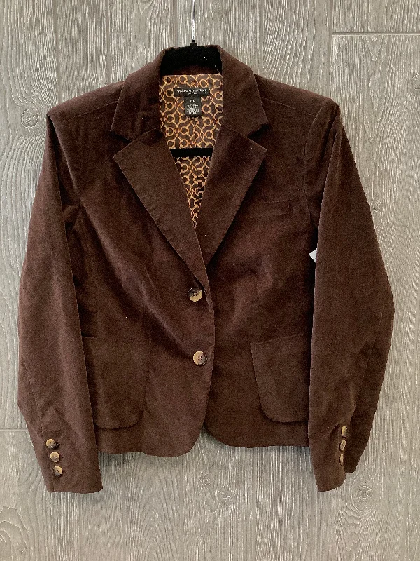 Blazer By Clothes Mentor In Brown, Size: 12p Trendy Men's Oversized