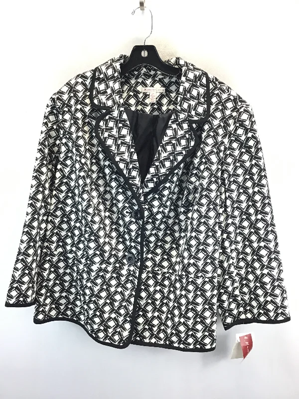 Blazer By Jm Collections In Black & White, Size: 22 Relaxed Men's Beach