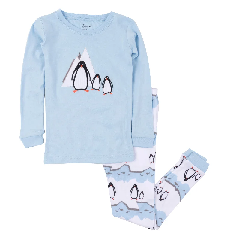 Christmas Kids Two Piece Cotton Pajamas Penguin Hip Men's Urban