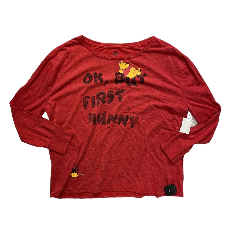 Top Long Sleeve By Disney Store In Red, Size: Xl Trendy Men's Oversized