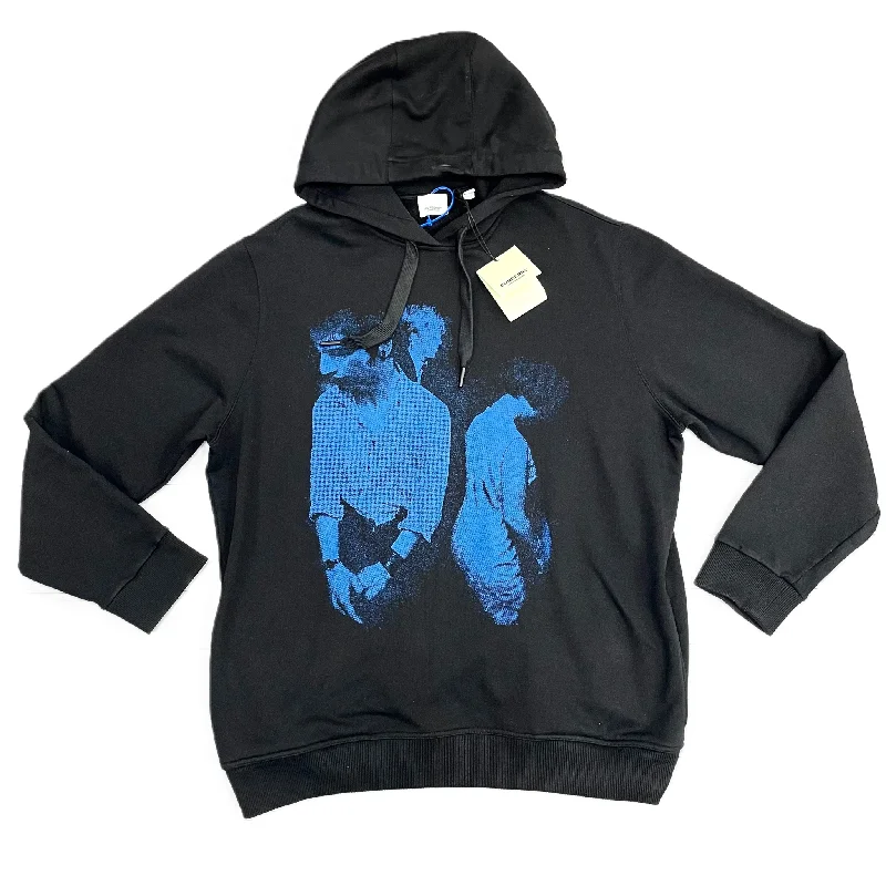 Black Blue Sweatshirt Luxury Designer By Burberry, Size: Xl Refined Men's Velvet