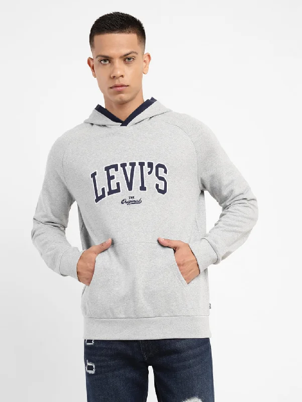 Men's Brand Logo Hooded Sweatshirt Elegant Men's Formal 