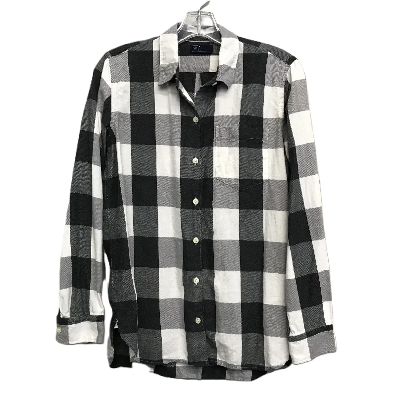 Top Long Sleeve By Gap In Black & White, Size: M Refined Men's European