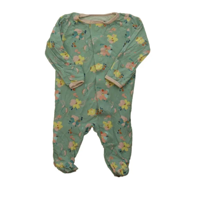 Magnetic Me Girls Blue Floral 1-piece Non-footed Pajamas Size: Newborn Polished Men's Silk