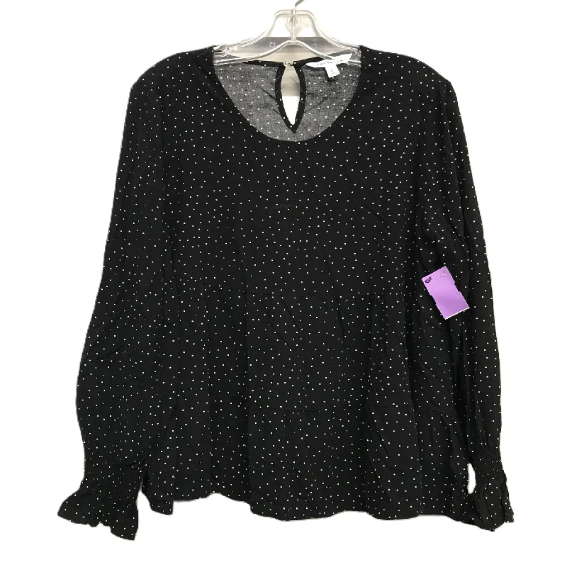 Top Long Sleeve By Popsugar  In Polkadot Pattern, Size: L Rugged Men's Outdoor 