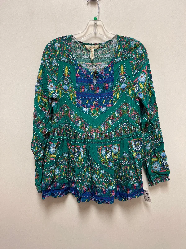 Tunic Long Sleeve By Matilda Jane In Blue & Green, Size: M Refined Men's European