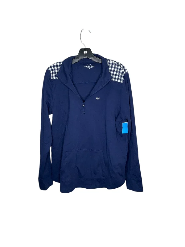 Sweatshirt Collar By Vineyard Vines In Navy, Size: Xl Monochromatic Office Style