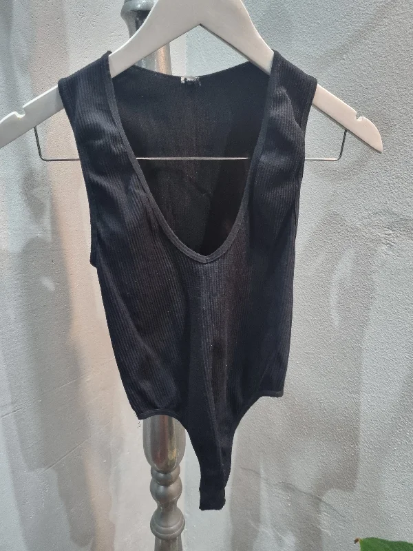 Low Cut Ribbed Bodysuit (Small) Sophisticated Men's 