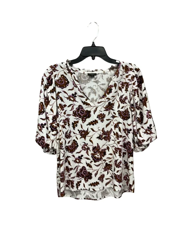 Top 3/4 Sleeve By Ann Taylor In Floral, Size: S Sporty Men's Tennis