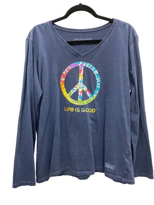 Top Long Sleeve Basic By Life Is Good In Blue, Size: Xl Masculine Men's 