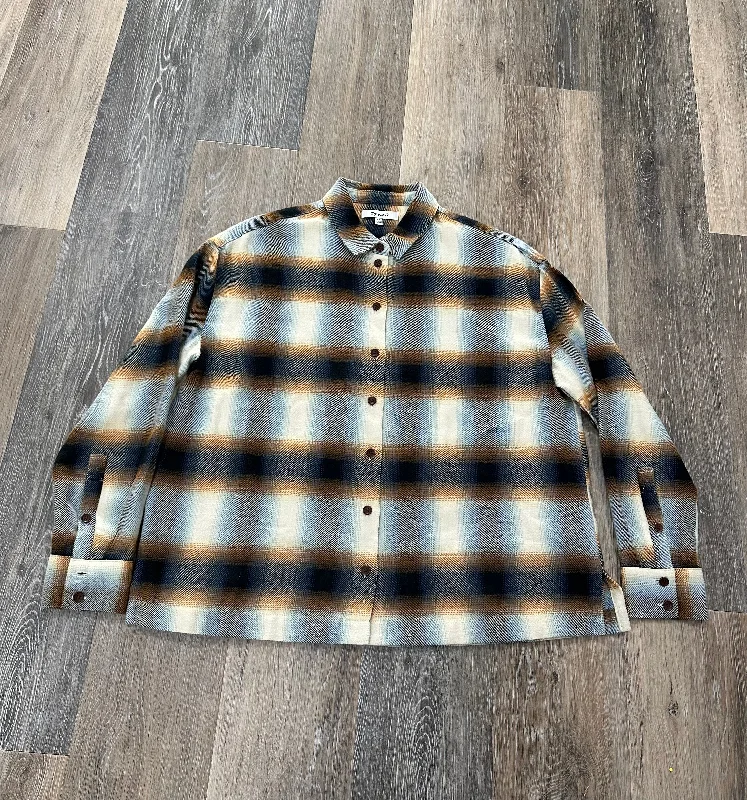 Top Long Sleeve By Madewell In Plaid Pattern, Size: Xs Refined Men's Velvet