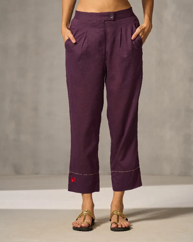 Novel Narrow Pants - Purple Dapper Men's Bow