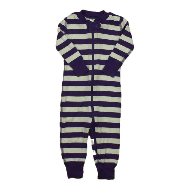 Hanna Andersson Unisex Purple Stripe 1-piece Non-footed Pajamas Refined Men's European