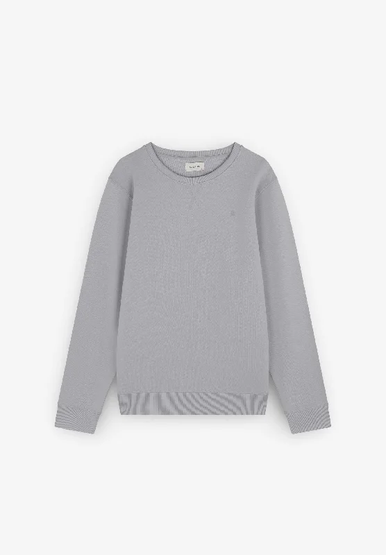 BASIC SWEATSHIRT WITH EMBROIDERED SKULL Preppy Men's College