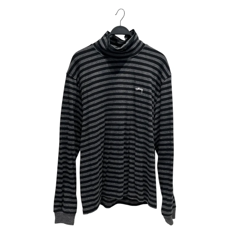 STUSSY/LS T-Shirt/XXL/Cotton/BLK/Stripe/STRIPED TURTLENECK LS TEE Lumberjack