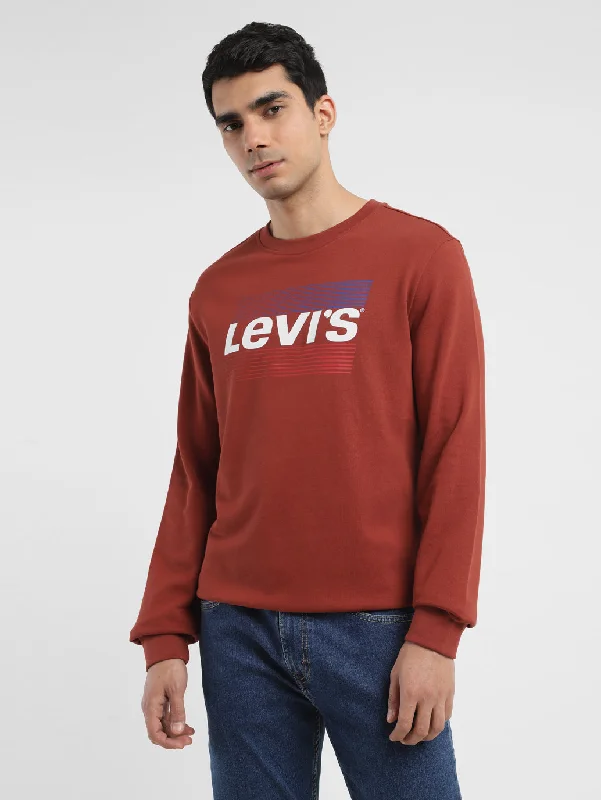 Men's Solid Brown Crew Neck Sweatshirt Relaxed Men's Australian 