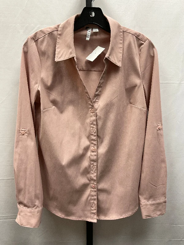 Top Long Sleeve By Elle In Pink, Size: S Trendy Men's Oversized