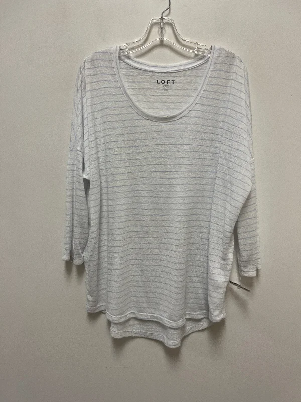 Top Long Sleeve By Loft In White, Size: Xl Laid