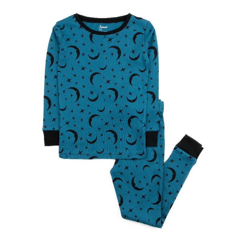 Kids Two Piece Cotton Pajamas Moon Bold Men's Statement