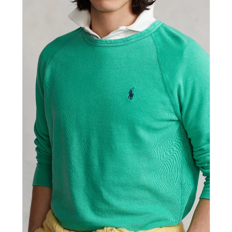 Crew Neck Sweatshirt - Green Traditional Men's Wool