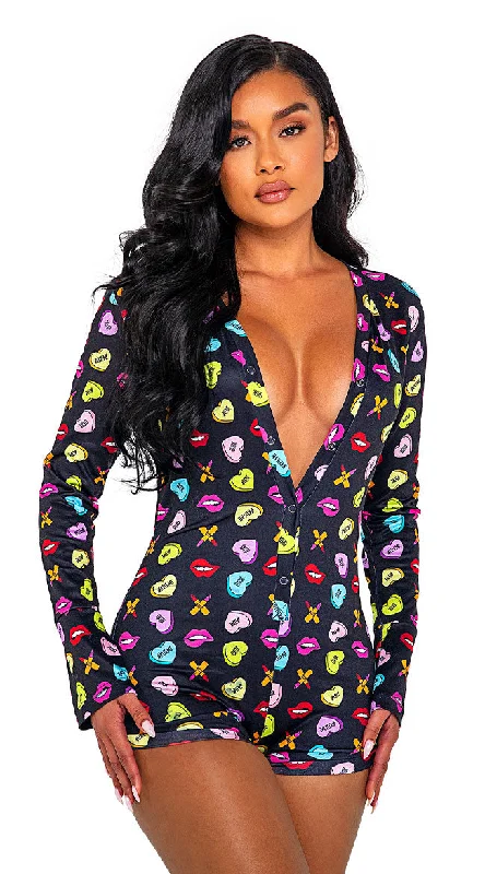 Sweetheart Printed Lounge Romper Business
