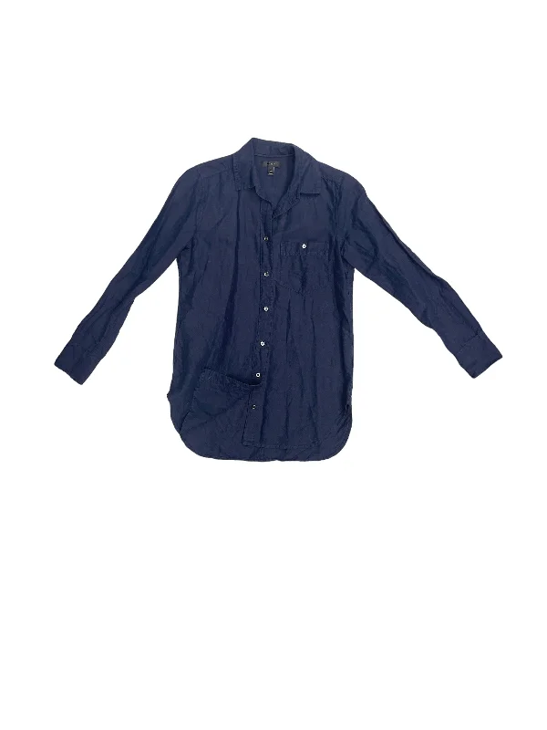 Top Long Sleeve By J. Crew In Navy, Size: Xs Stylish Men's Neon