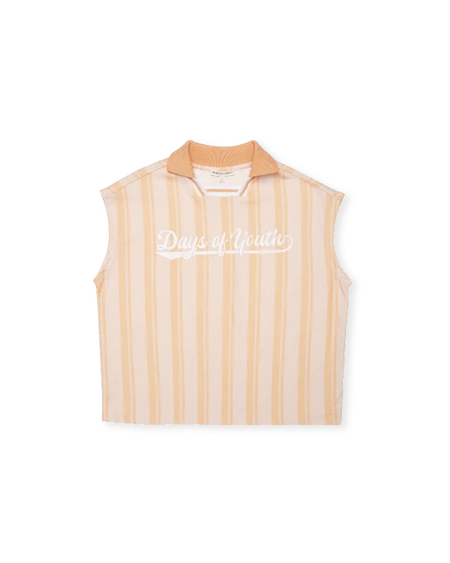 Organic Soccer Shirt In Creamsicle Stripe Masculine Men's Thick