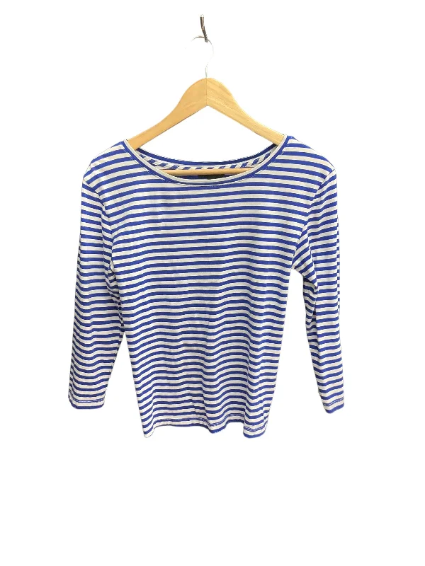 Top Long Sleeve By J. Crew In Blue & White, Size: M Monochromatic All