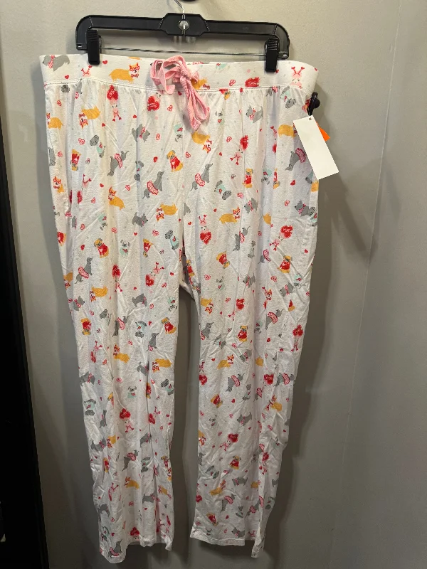 Pajama Pants By Isaac Mizrahi In Grey & White, Size: 2x Monochromatic All