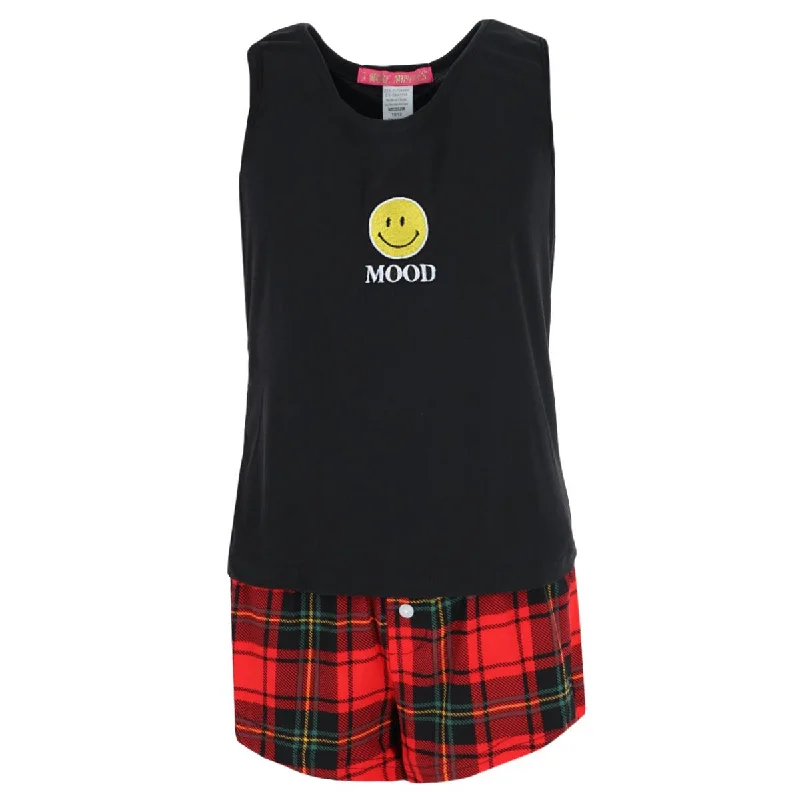 Girl's Smiley Tank Top and Shorts Sleep Set Artistic Men's Avant