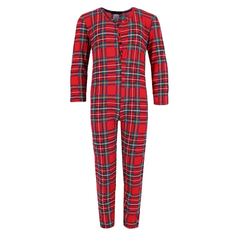 Girl's Plaid Pajama Onesie Athletic Men's High