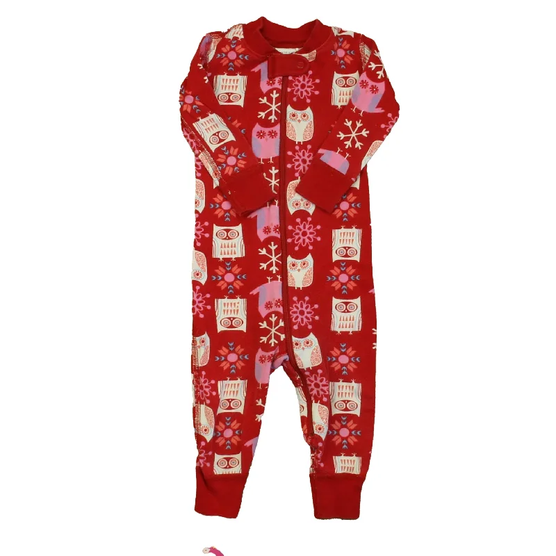 Hanna Andersson Girls Red Owls 1-piece Non-footed Pajamas Polished Men's Satin