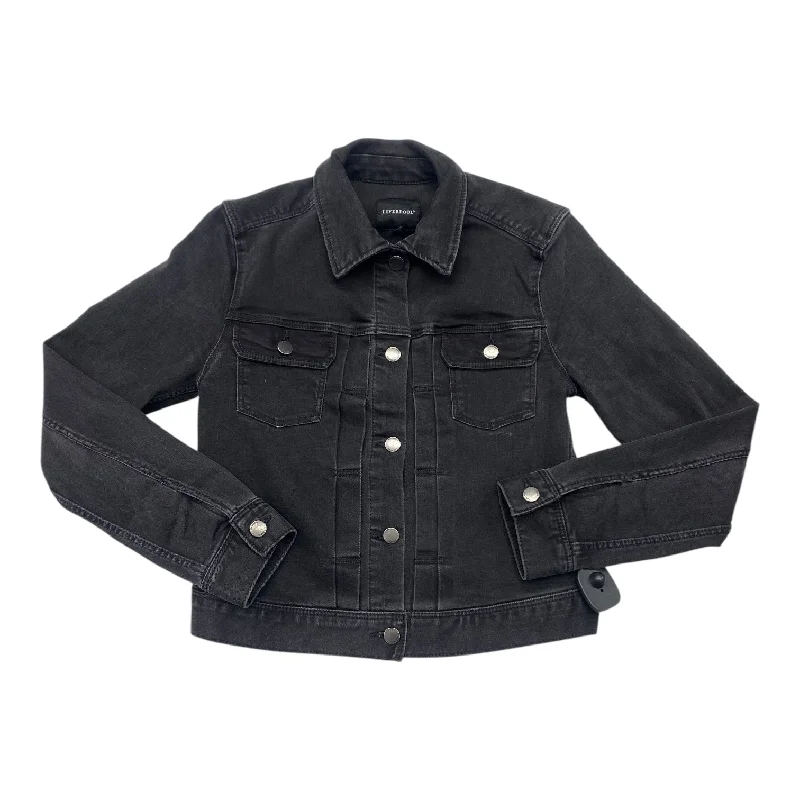 Blazer By Liverpool In Black Denim, Size: Xs Masculine Men's 