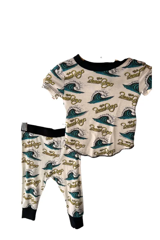 Kid's Beach Boys Short Sleeve Pj Set In White Practical Men's Quick