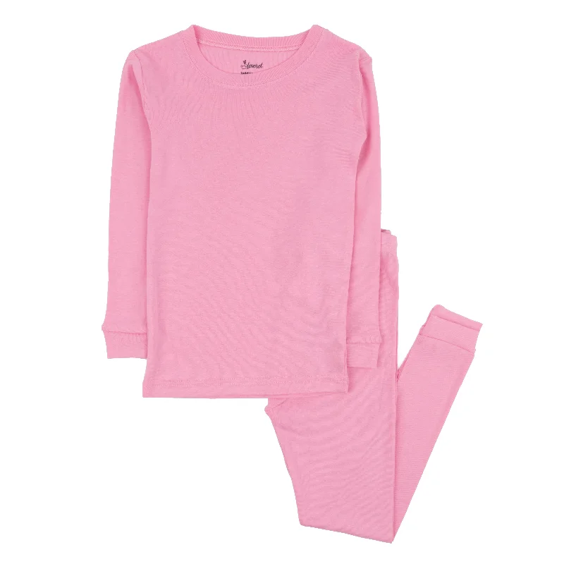 Kids Two Piece Cotton Pajamas Classic Solid Color Stylish Men's Tropical 
