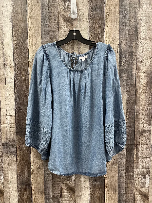 Top Long Sleeve By Lc Lauren Conrad In Blue, Size: Xxl Tough Men's Military