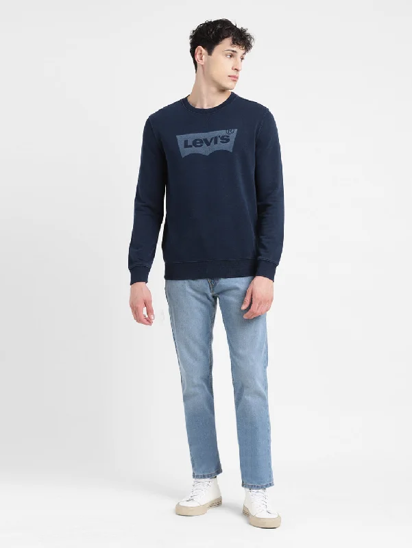 Men's Solid Blue Crew Neck Sweatshirt Dynamic Men's High